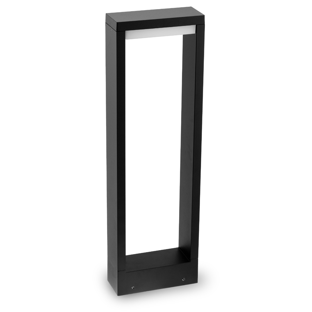 Obdĺžnikový osvetľovací stožiar Lumiled, integrovaný LED zdroj, 60 cm, čierna